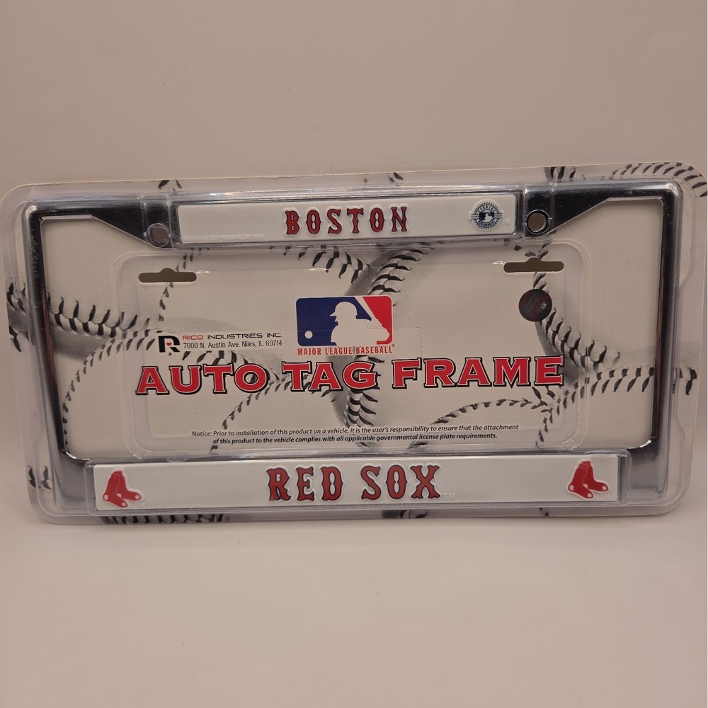 Boston Red Sox MLB Baseball Souvenir 12" Metal License Plate Auto Tag Frame NEW